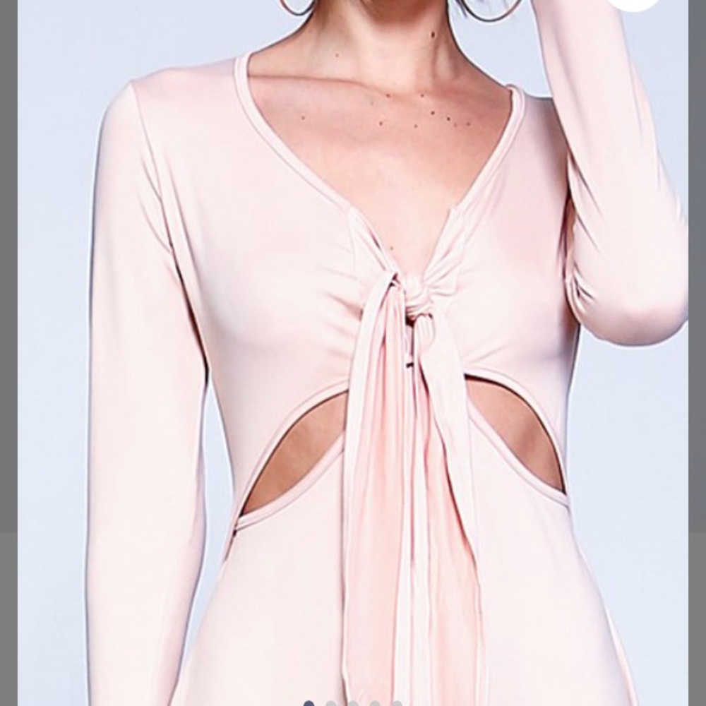Nude Cutout- Accent A-Line Dress - Picture 4 of 5